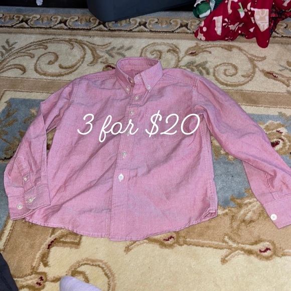 George Other - George red long sleeve button down shirt XS 4-5 years 3itemsfor$20